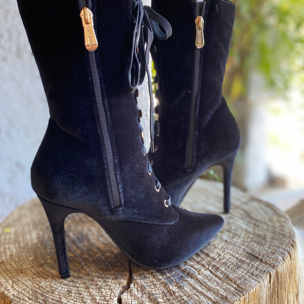 Cape Robbin Women's Embroidered Lace Up Boots - Picture 4 of 8